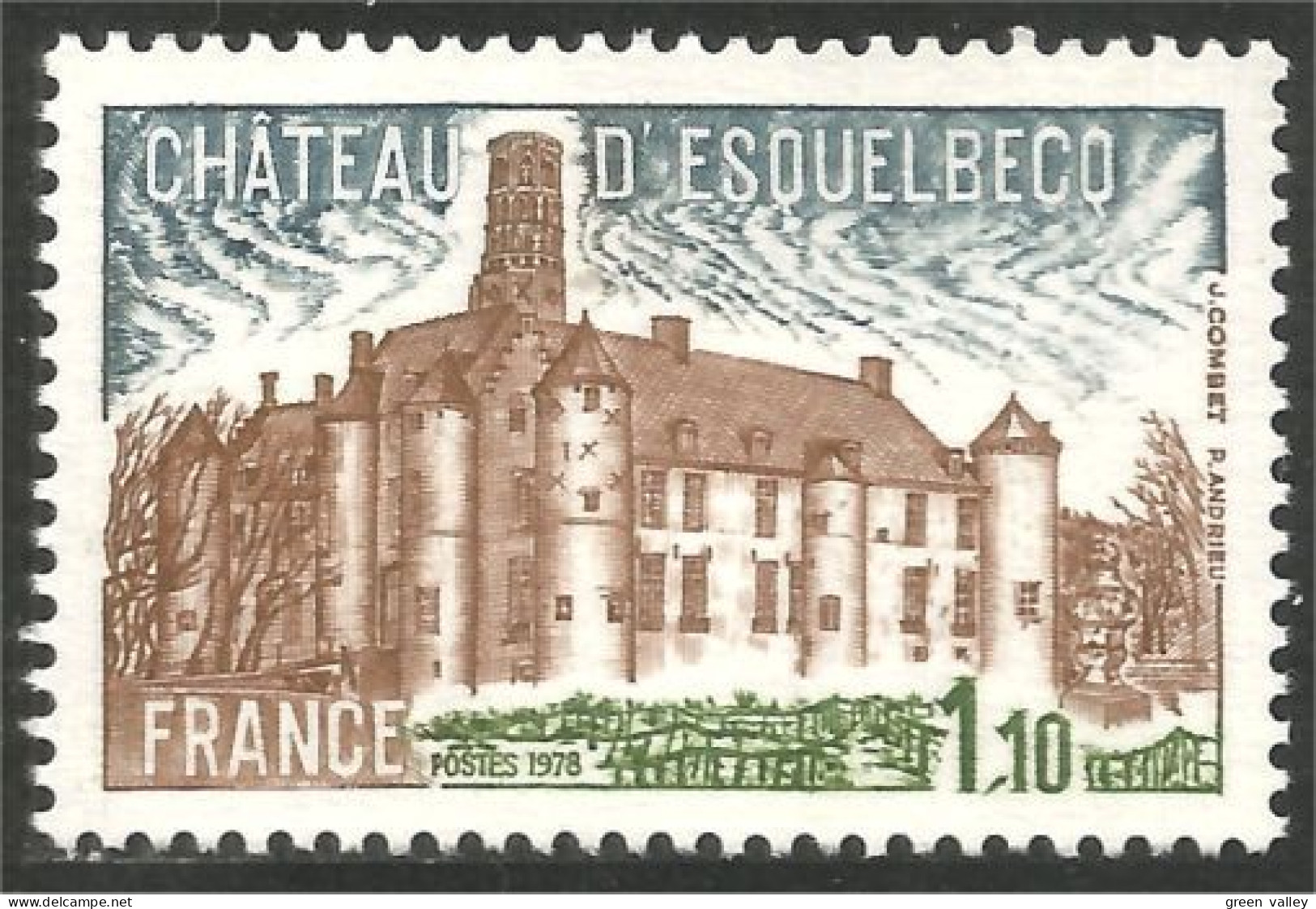 350 France Yv 2000 Chateau Esquelbecq Vastle Schloss Castello MNH ** Neuf SC (2000-1) - Neufs