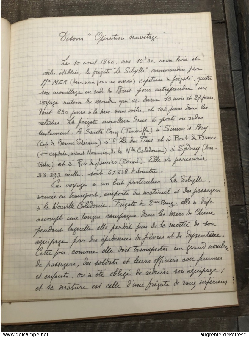 Lettre Du Passage De La Ligne De La Frégate Sybille 1860 Nouvelle Caledonie - Boten