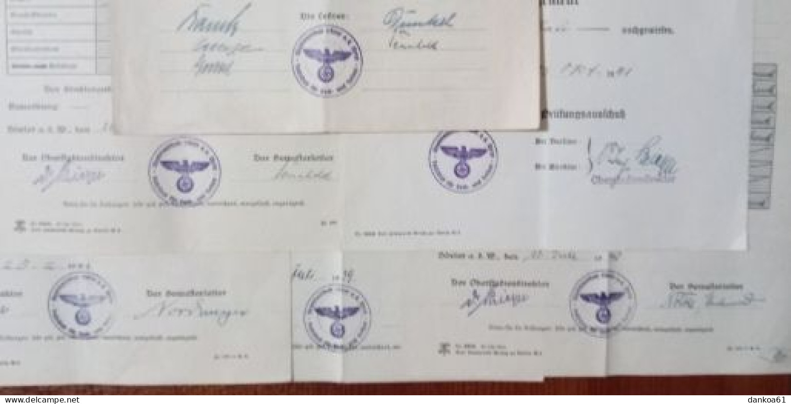 HÖXTER Staatsbauschule 1939-41, 4 X Zeugnis Der Hochbauabteilung (4 Semester) + Abschluß Zeugnis + Ingenieur Zeugnis. - Diplômes & Bulletins Scolaires