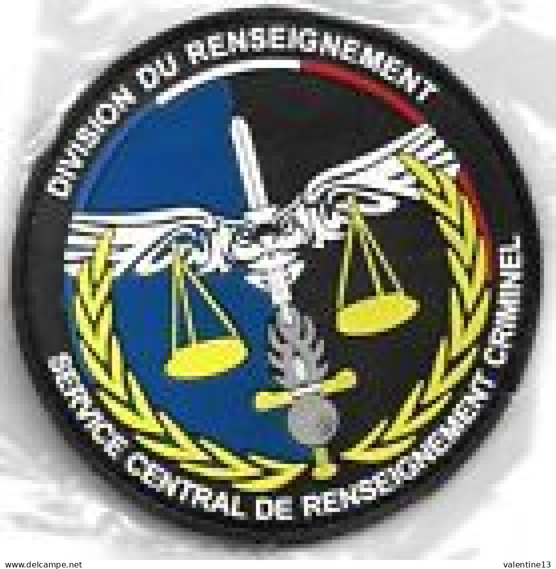 Ecusson PVC GENDARMERIE DIVISION DU RENSEIGNEMENT SCE CENTRAL CRIMINEL - Policia