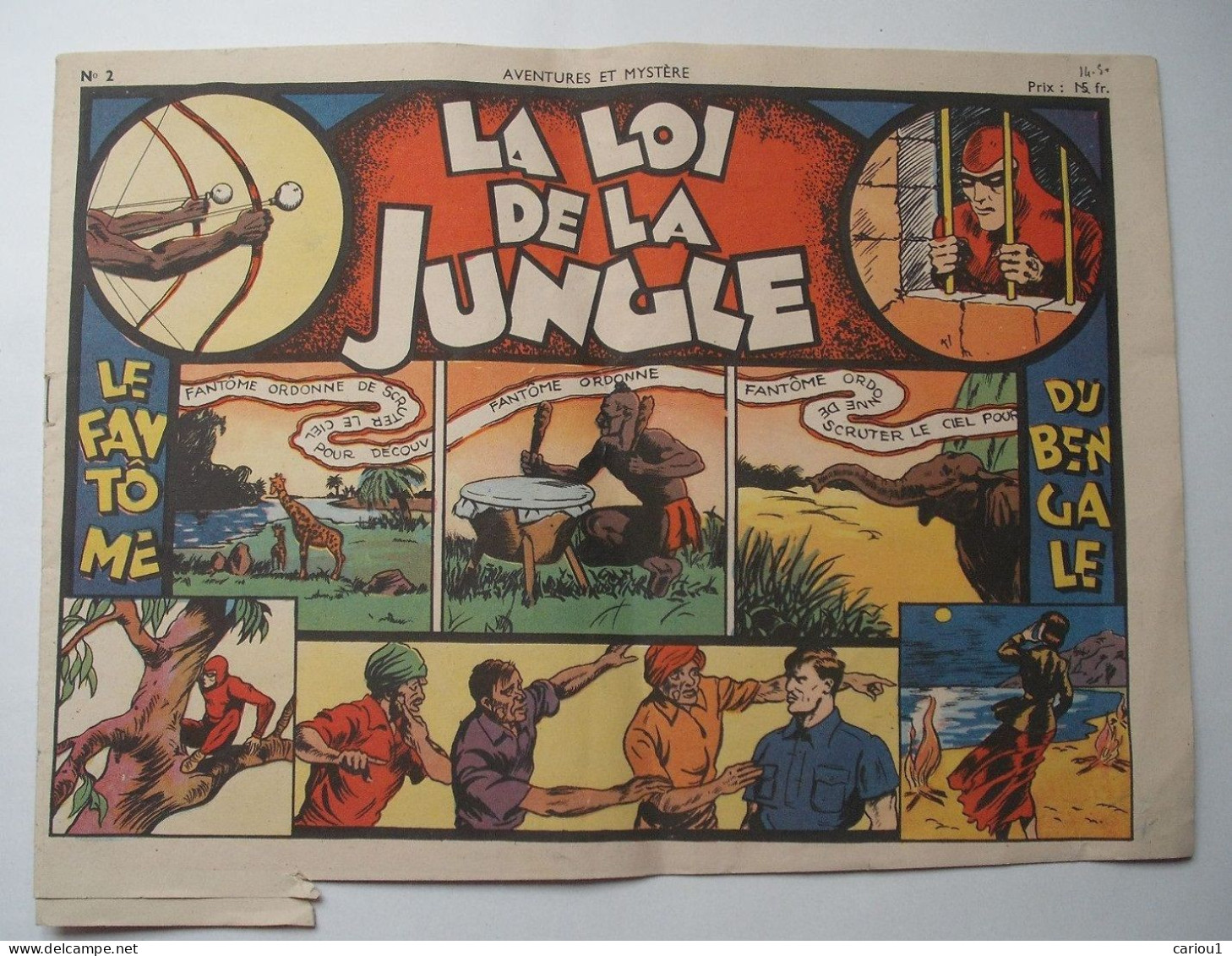 C1  LE FANTOME La LOI DE LA JUNGLE Aventures Et Mystere # 2 1947 SAGE The Phantom PORT INCLUS France - Originalausgaben - Franz. Sprache