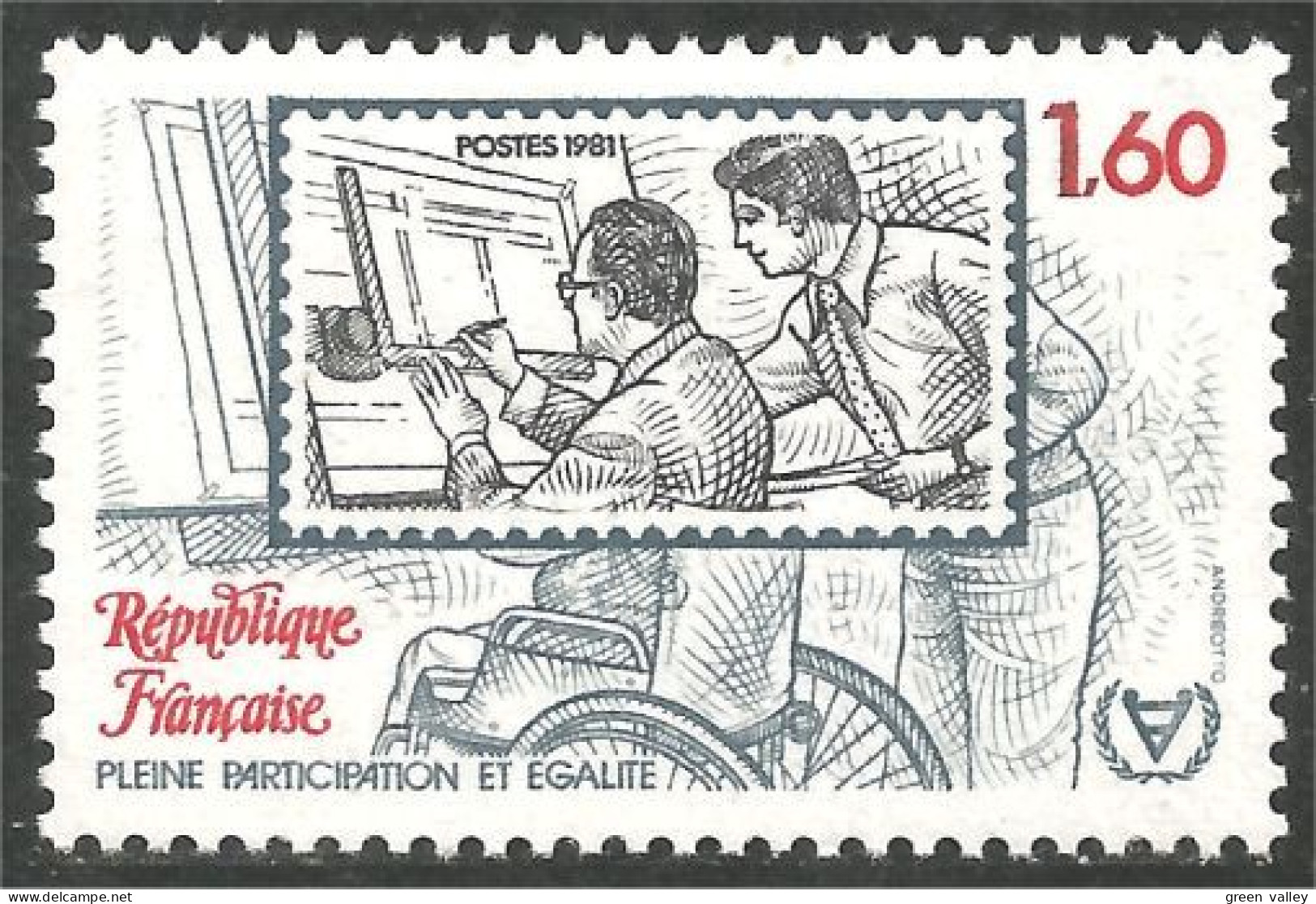 351 France Yv 2173 Année Handicapés Handicapped Crippled MNH ** Neuf SC (2173-1b) - Behinderungen