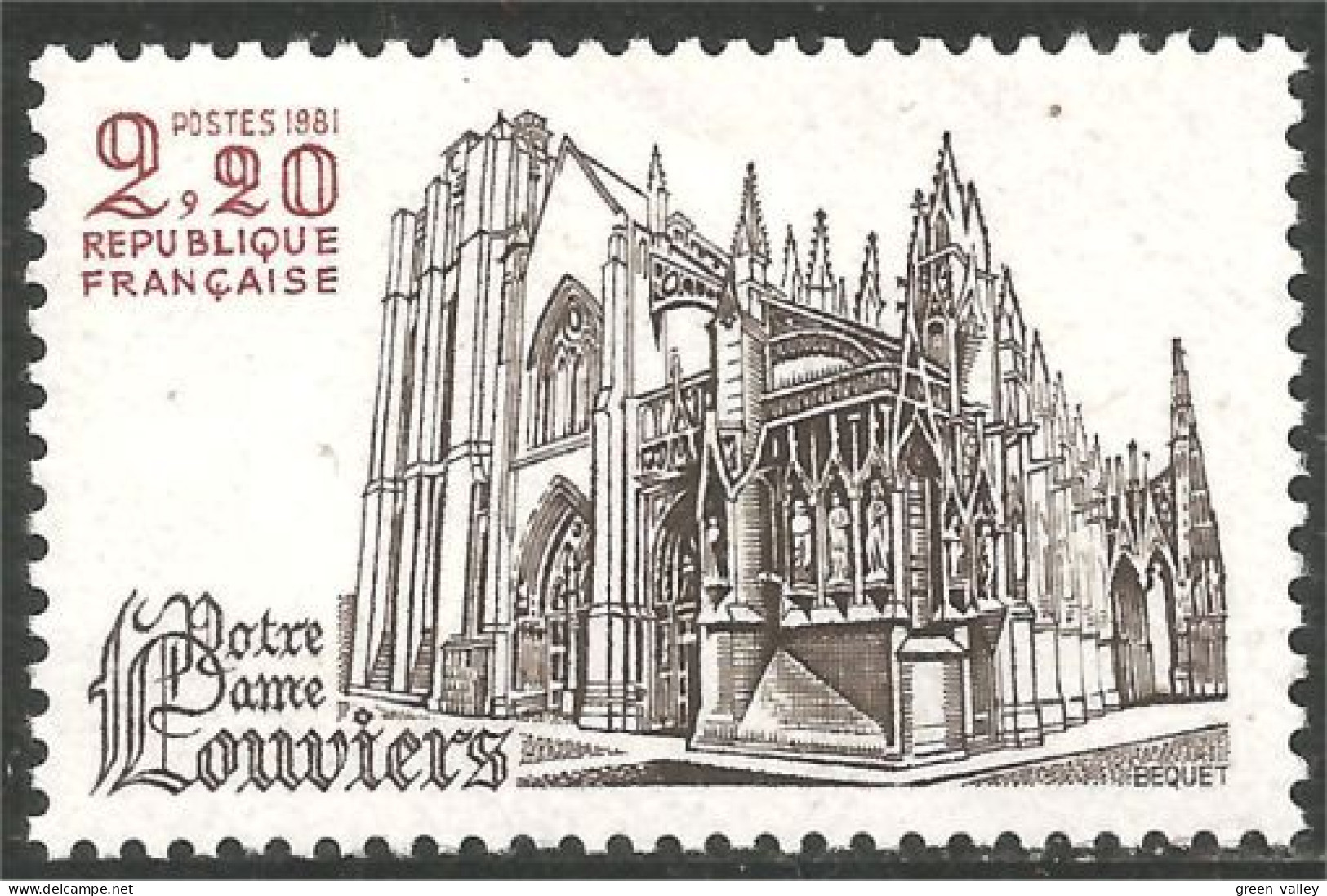 351 France Yv 2161 Cathédrale Louviers Cathedral MNH ** Neuf SC (2161-1b) - Churches & Cathedrals