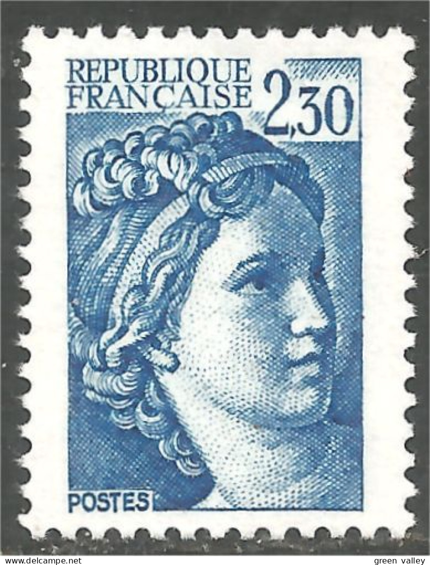 351 France Yv 2156 Sabine De Gandon 2 F 30 Blue Bleu 1981 MNH ** Neuf SC (2156-1b) - 1977-1981 Sabine (Gandon)