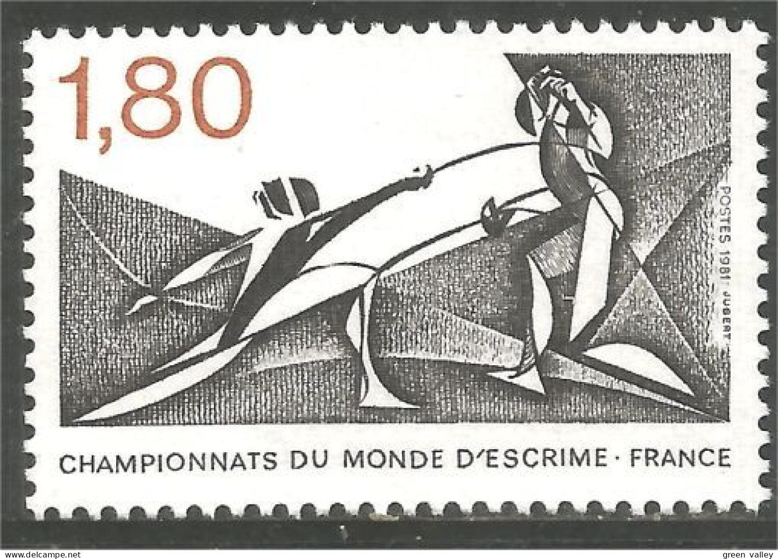 351 France Yv 2147 Escrime Fencing Fechten Esgrima Scherma MNH ** Neuf SC (2147-1c) - Andere & Zonder Classificatie