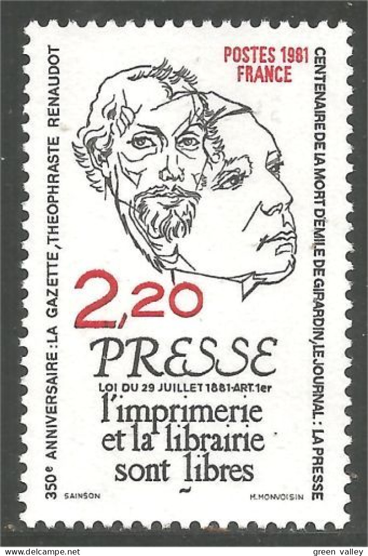 351 France Yv 2143 Liberté Presse Freedom Of Press MNH ** Neuf SC (2143-1d) - Sonstige & Ohne Zuordnung