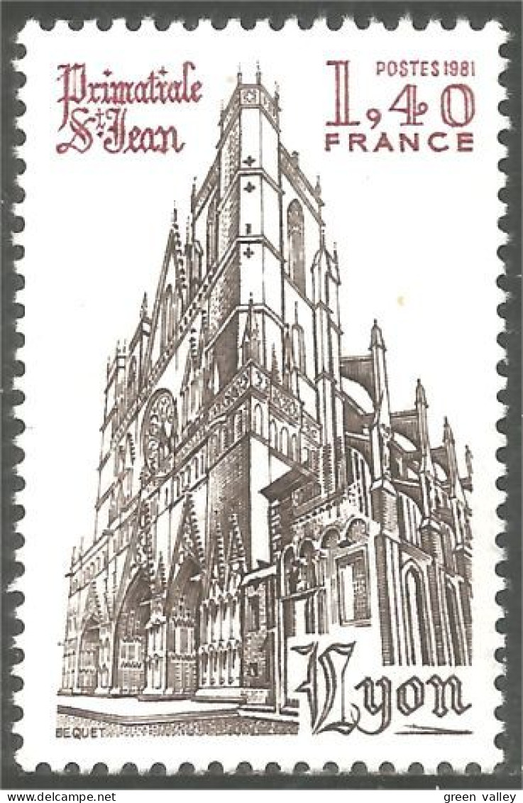 351 France Yv 2132 Cathédrale Saint Jean Lyon Cathedral MNH ** Neuf SC (2132-1c) - Monumenti