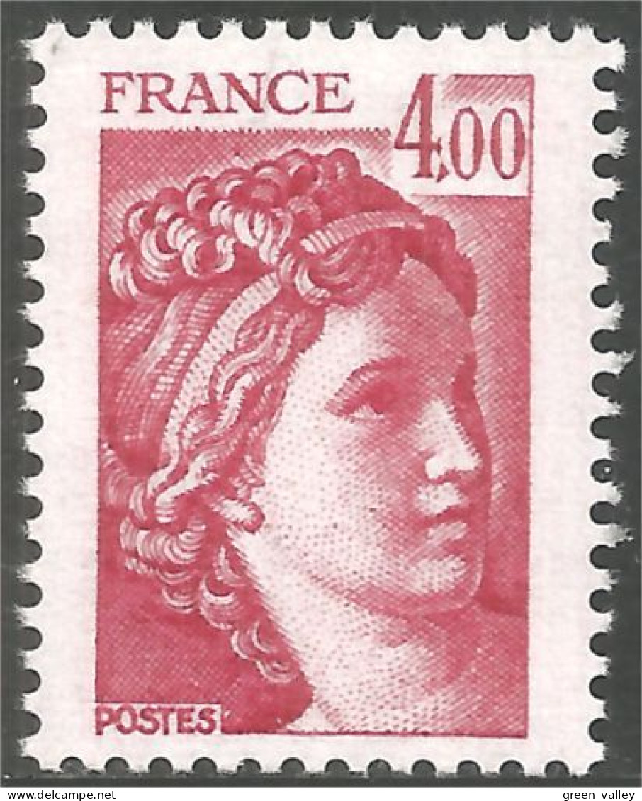 351 France Yv 2122 Sabine De Gandon 4f Carmin Carmine MNH ** Neuf SC (2122-1b) - 1977-1981 Sabine Of Gandon