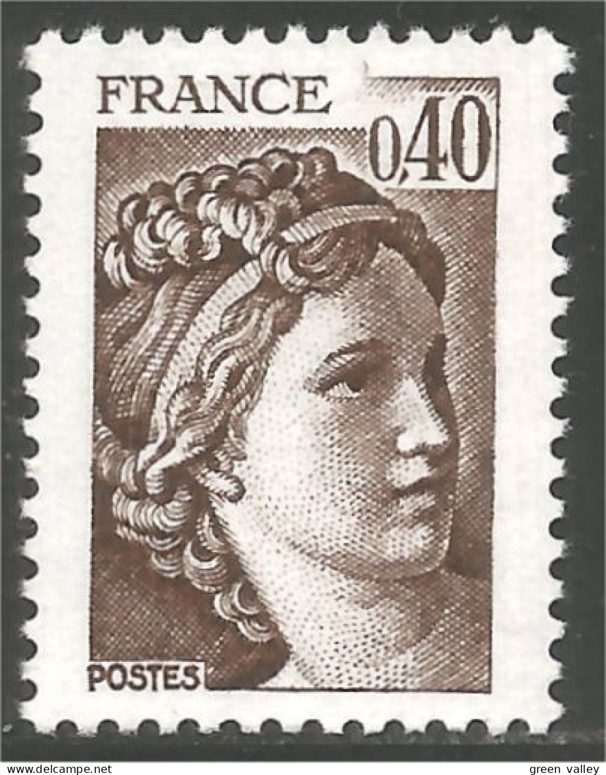 351 France Yv 2118 Sabine De Gandon 40c Brun Brown MNH ** Neuf SC (2118-1d) - Andere & Zonder Classificatie