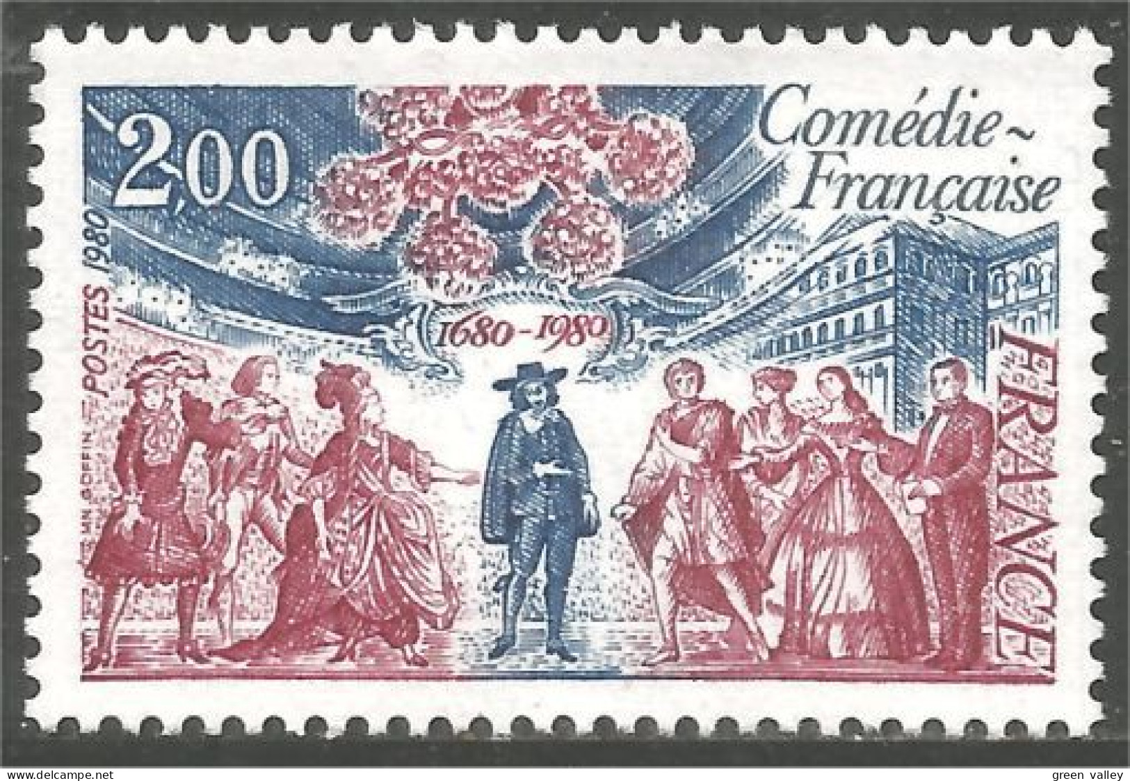 351 France Yv 2106 Comédie Française Théâtre Theater MNH ** Neuf SC (2106-1b) - Théâtre