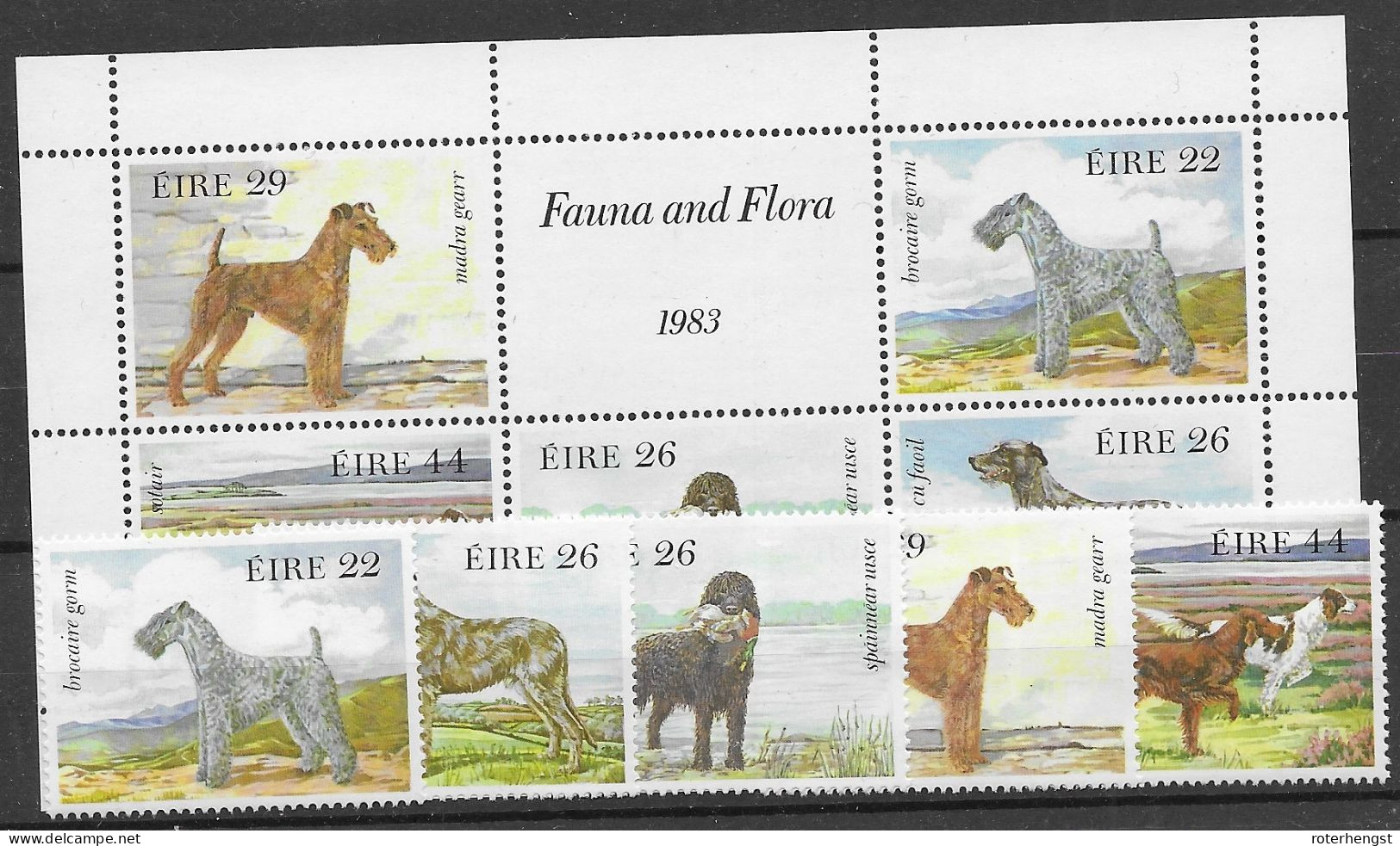 Ireland Mnh ** Dog Sheet And Set 1983 13 Euros - Nuevos