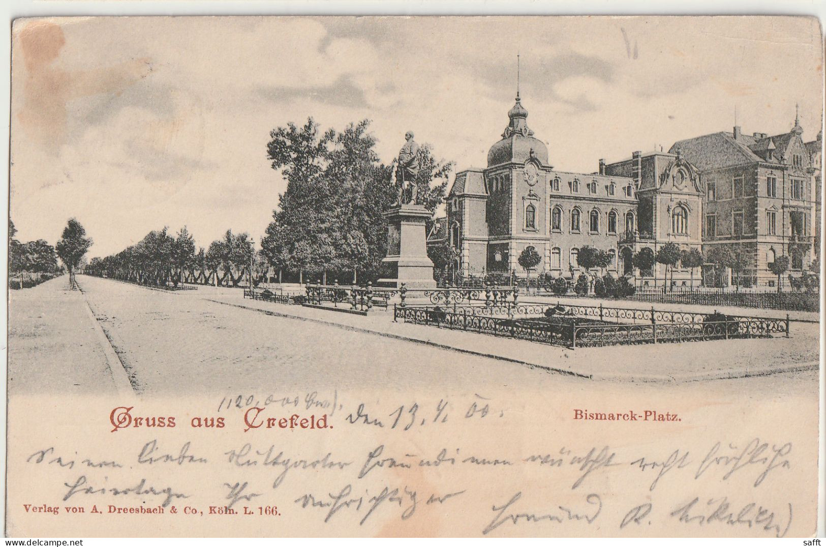 AK Gruß Aus Crefeld - Krefeld, Bismarckplatz 1900 - Krefeld