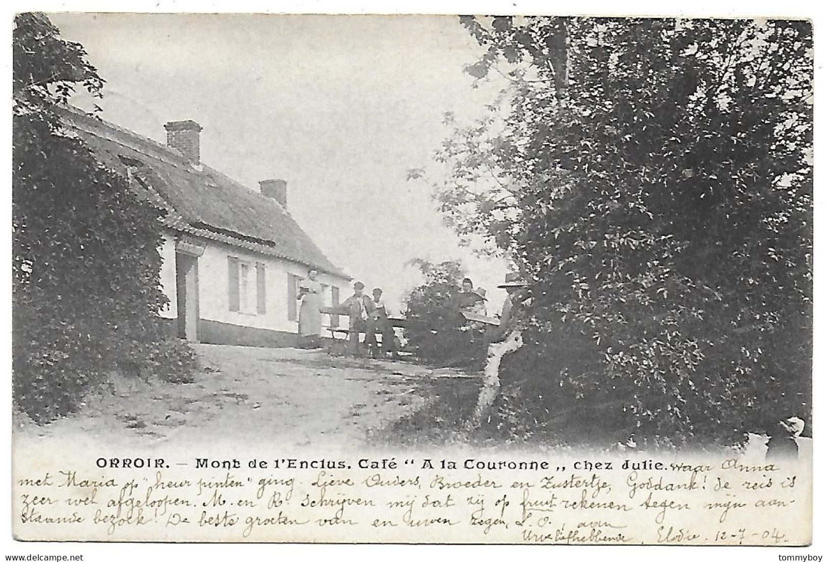 CPA Orroir, Café A La Couronne Chez Julie - Kluisbergen