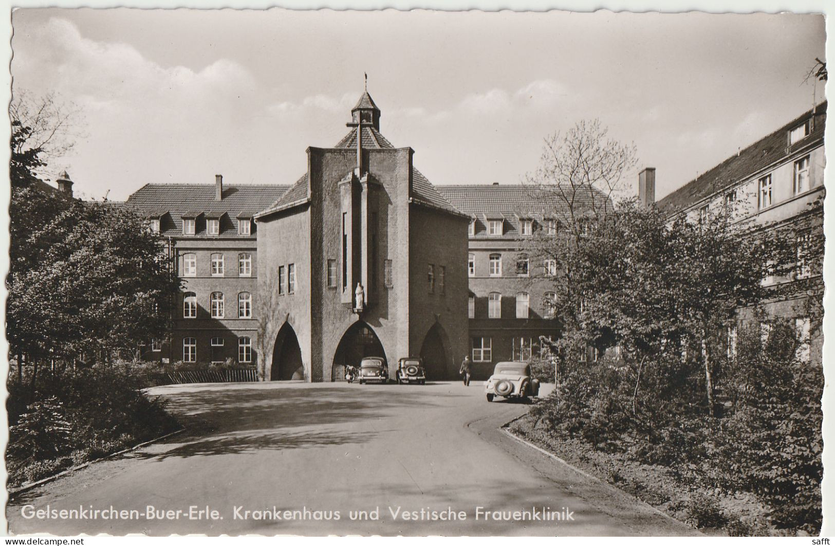 AK Gelsenkirchen-Buer-Erle, Krankenhaus Und Vestische Frauenklinik Um 1960 - Gelsenkirchen