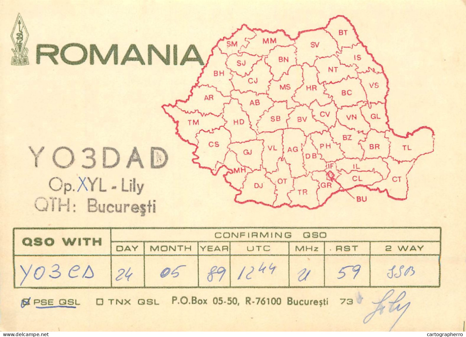 Romania Radio Amateur QSL Post Card Y03CD Y03DAD - Radio Amateur