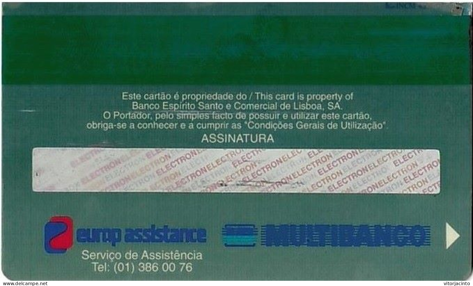 PORTUGAL - BANCO ESPIRITO SANTO Multi BES - VISA Electron (Slight Card Damage) - Tarjetas De Crédito (caducidad Min 10 Años)