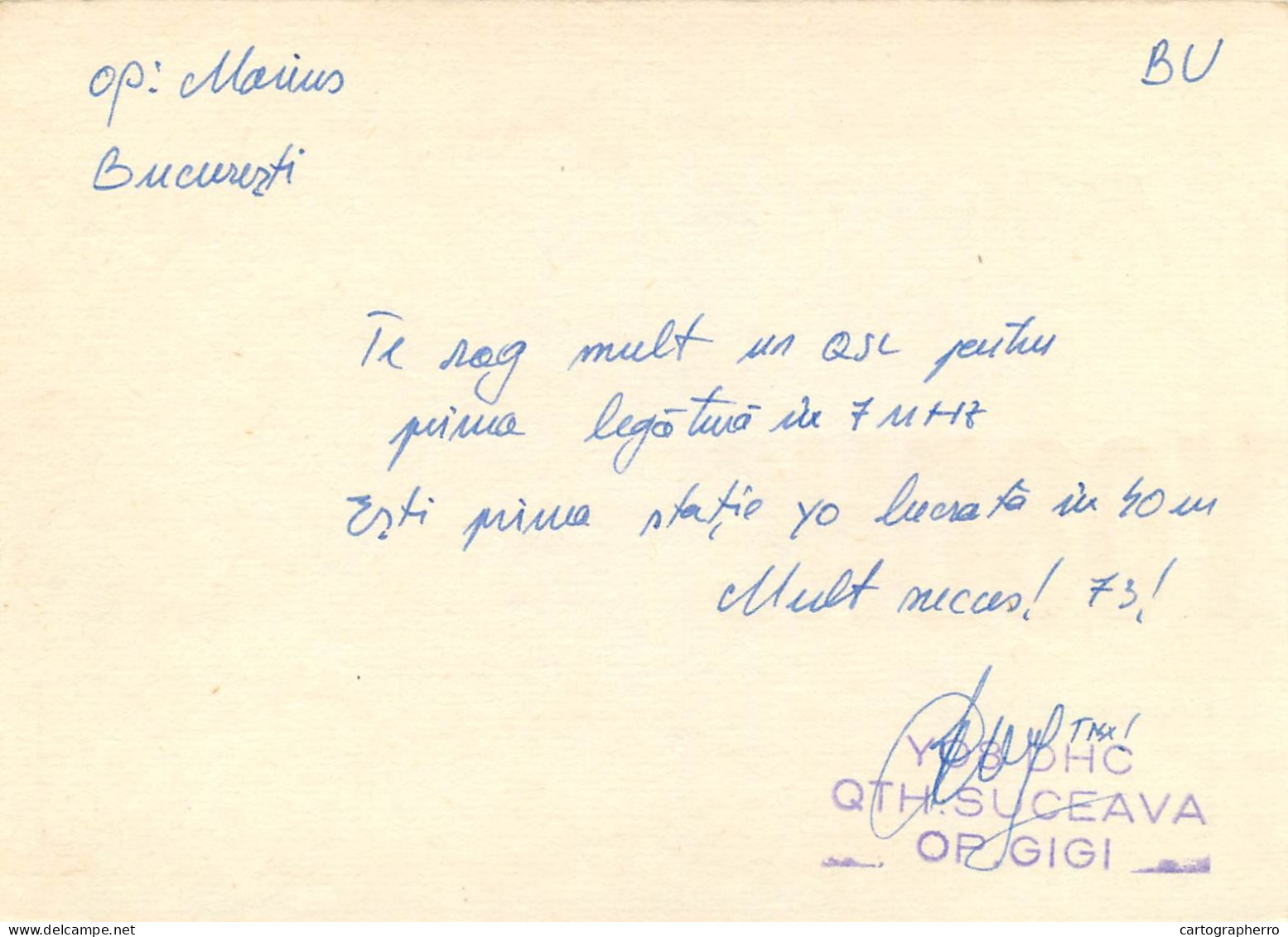 Romania Radio Amateur QSL Post Card Y03CD Y08DHC - Radio Amateur