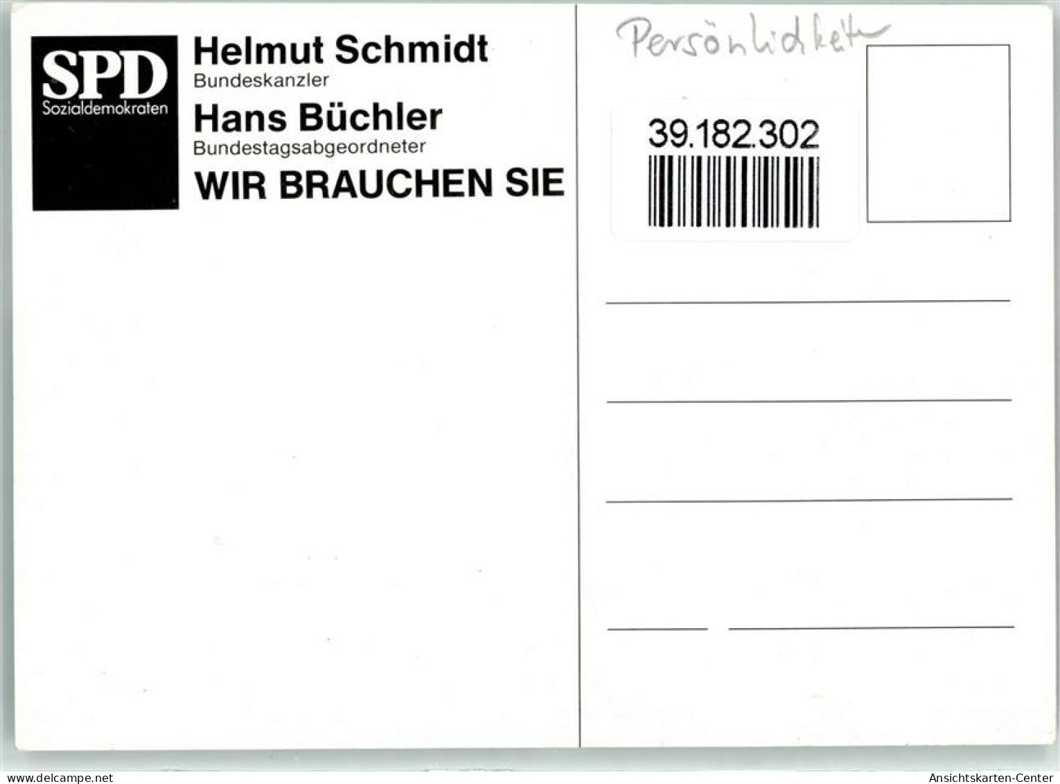 39182302 - Helmut Schmidt AK - Personnages