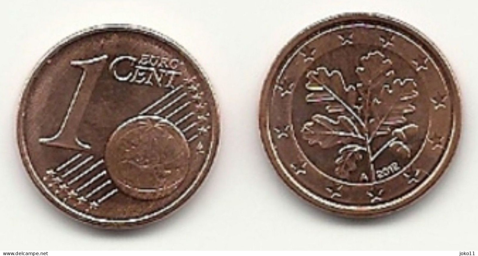 1 Cent, 2012, Prägestätte (A) Vz, Sehr Gut Erhaltene Umlaufmünze - Allemagne