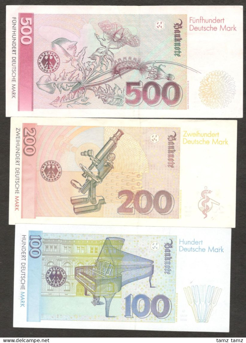 Set 7 Pcs Germany Deutschland 500 200 100 50 20 10 5 Mark 1991 - 1996 High Grade - Verzamelingen