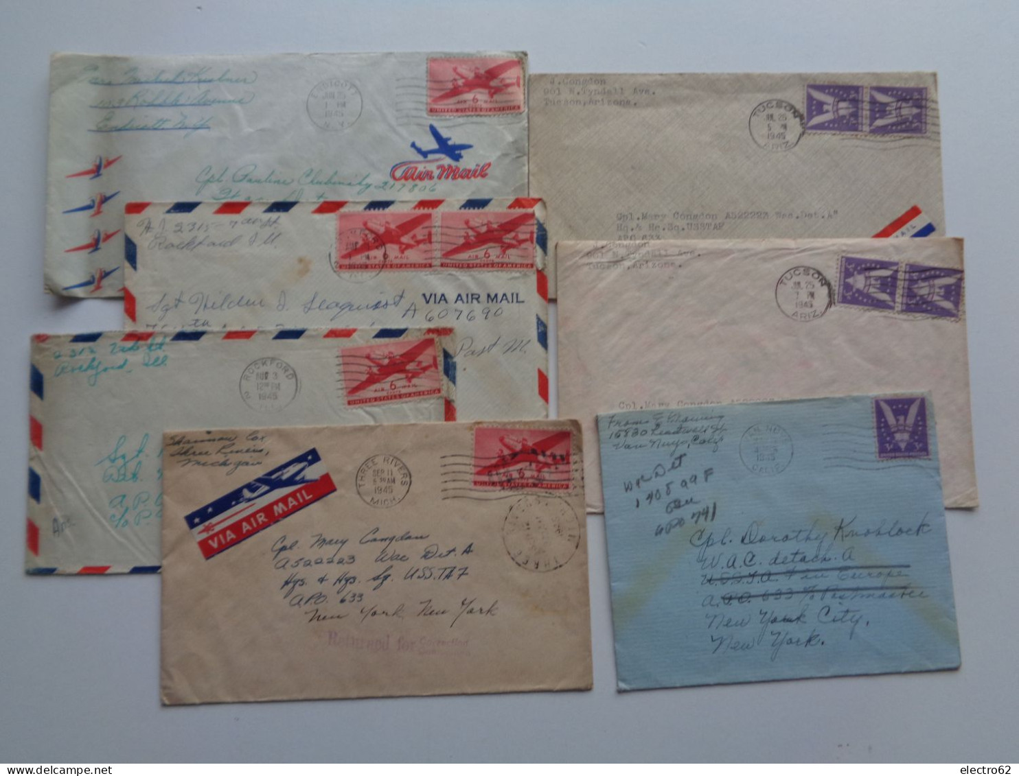 Etats-Unis Enveloppes 1945 Avion Aigle Eagle Plane Planes United States - Briefe U. Dokumente