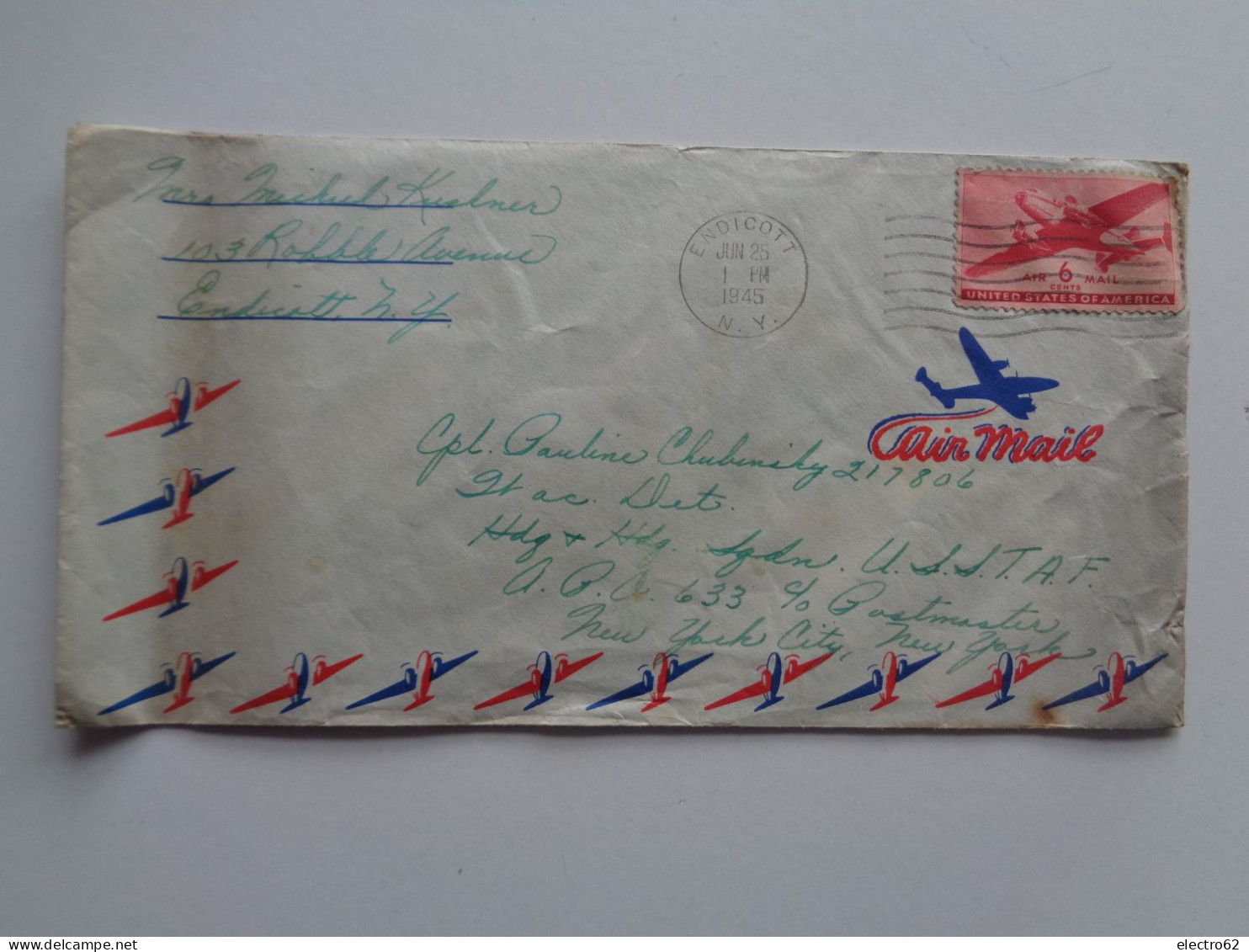 Etats-Unis Enveloppes 1945 Avion Aigle Eagle Plane Planes United States - Covers & Documents