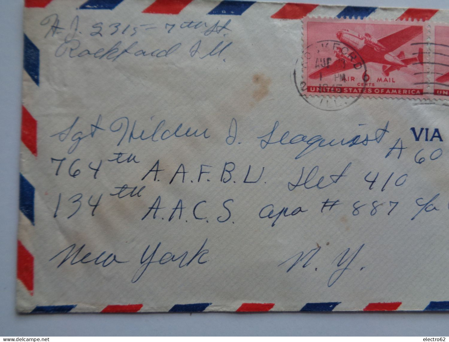 Etats-Unis enveloppes 1945 avion aigle eagle plane planes United States