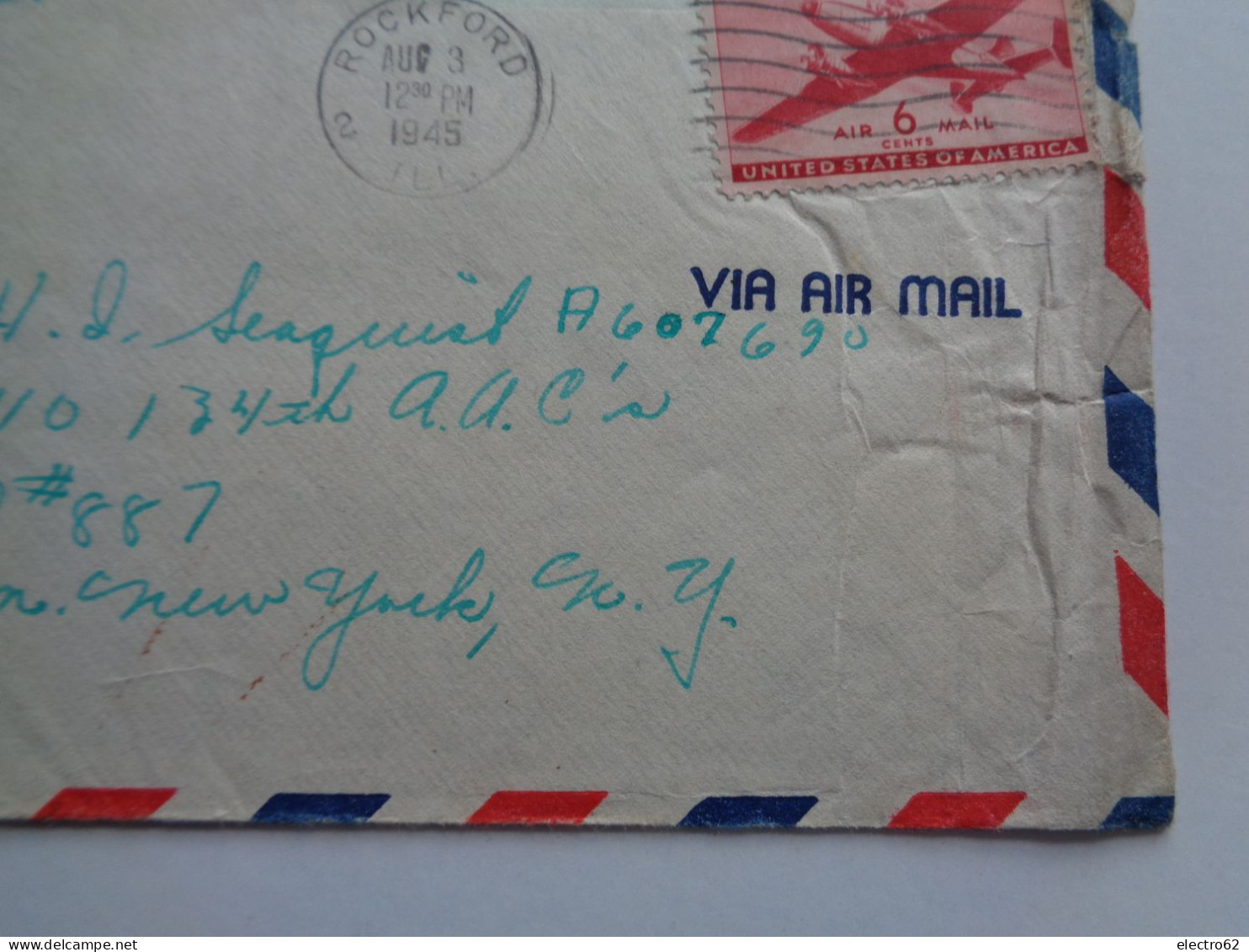 Etats-Unis enveloppes 1945 avion aigle eagle plane planes United States