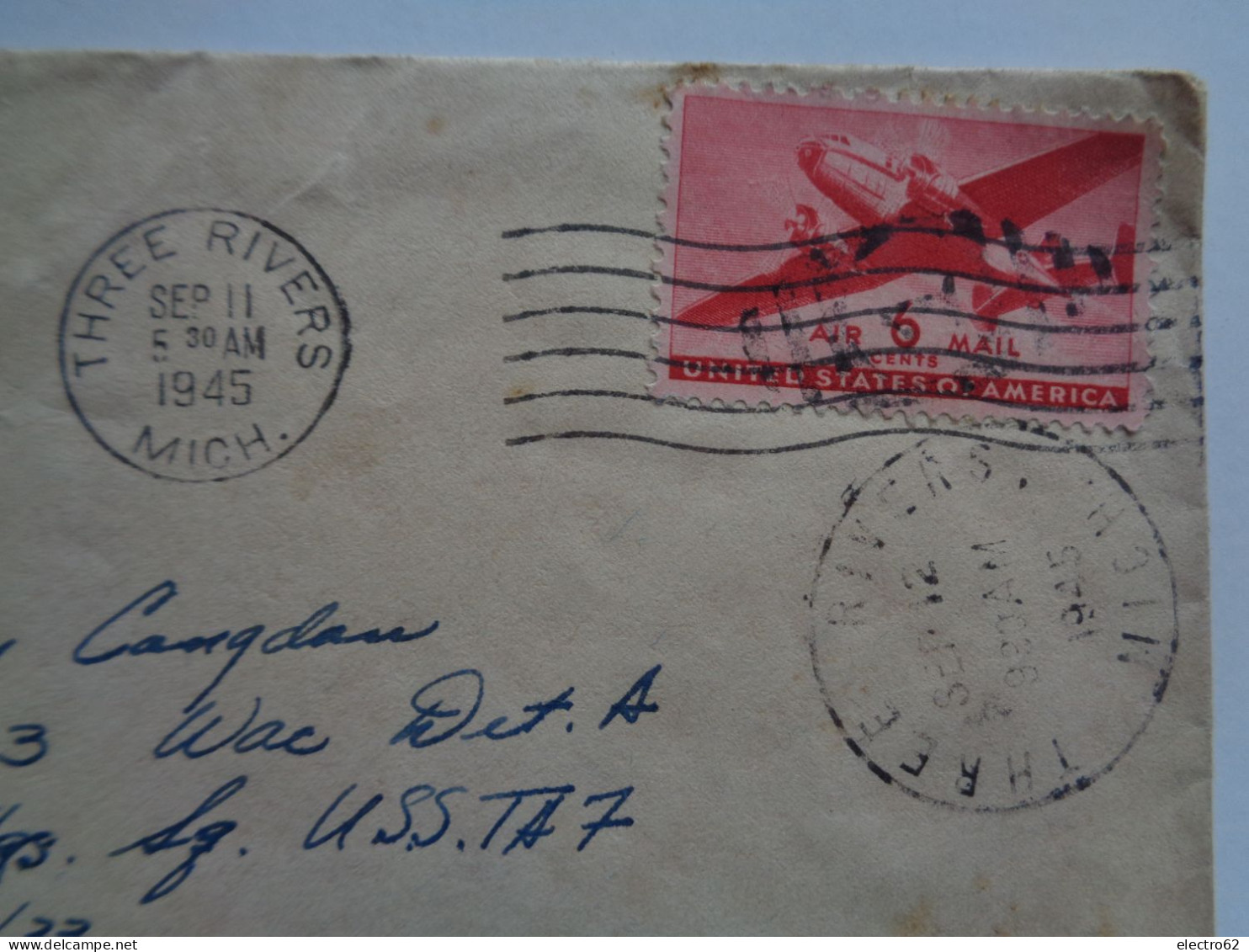 Etats-Unis enveloppes 1945 avion aigle eagle plane planes United States