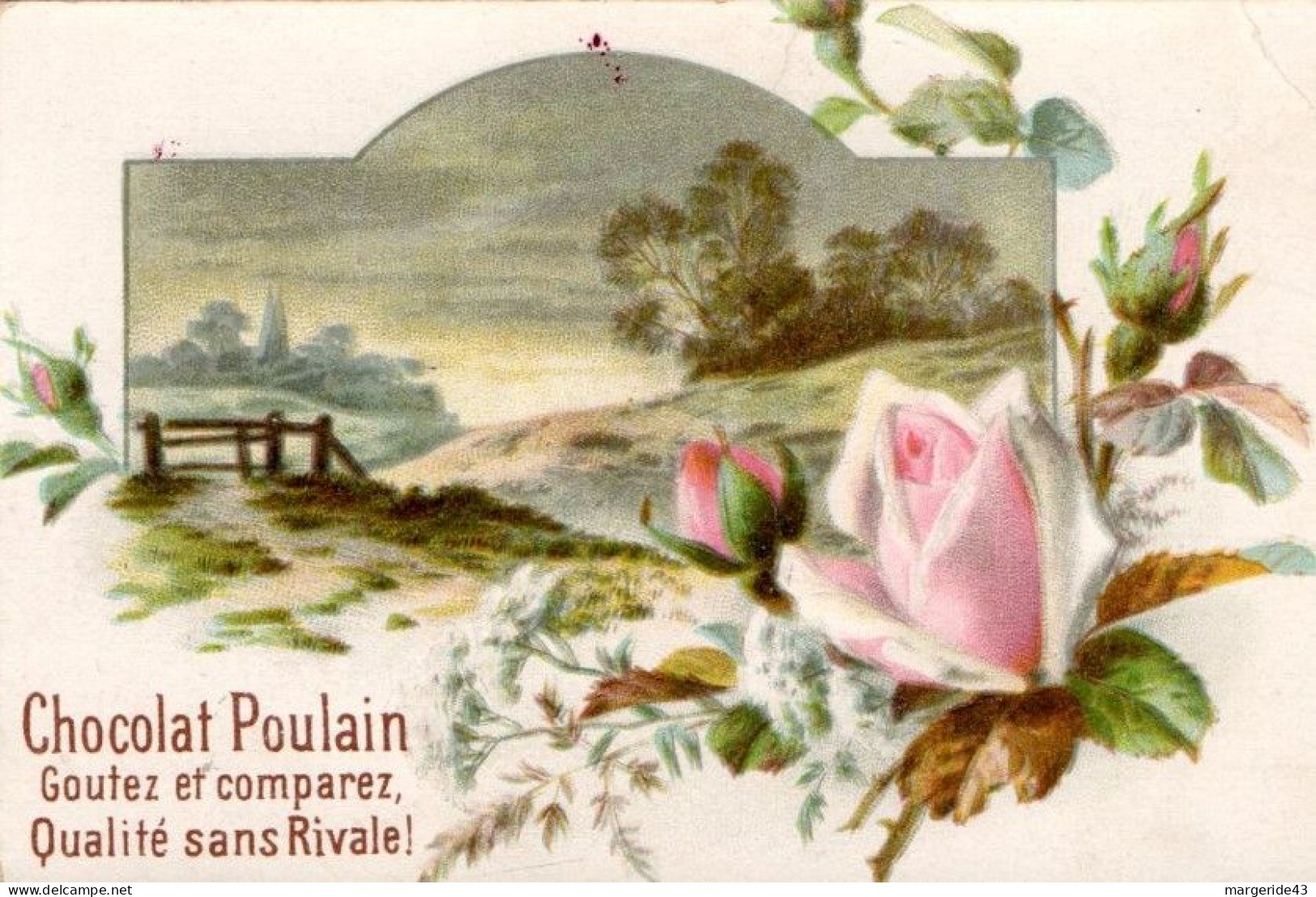 CHROMOS POULAIN - ROSE ET PAYSAGE - Poulain