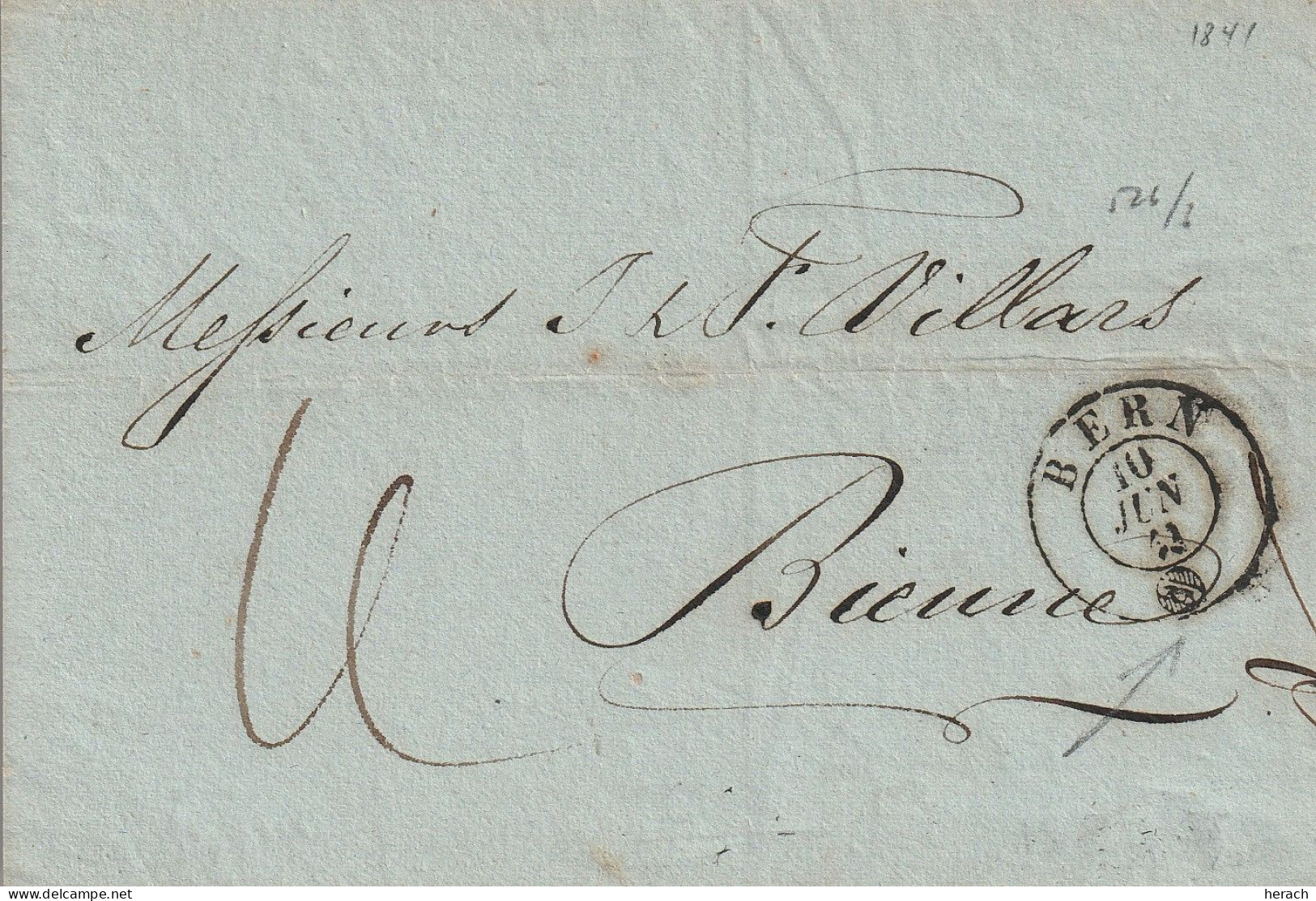 Suisse Lettre Bern 1841 - Marcophilie