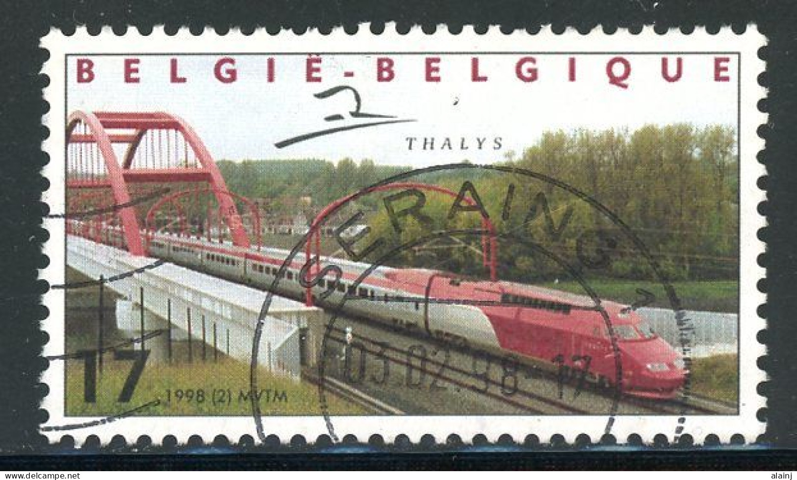BE   2735  Obl.   ---  Trains : Le Thalys  --  Belle Oblitération Seraing - Usati