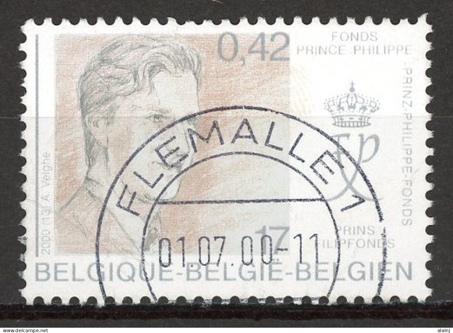 BE   2906   Obl.   ---   Fonds Prince Philippe  --  Oblitération Centrale Flémalle - Used Stamps