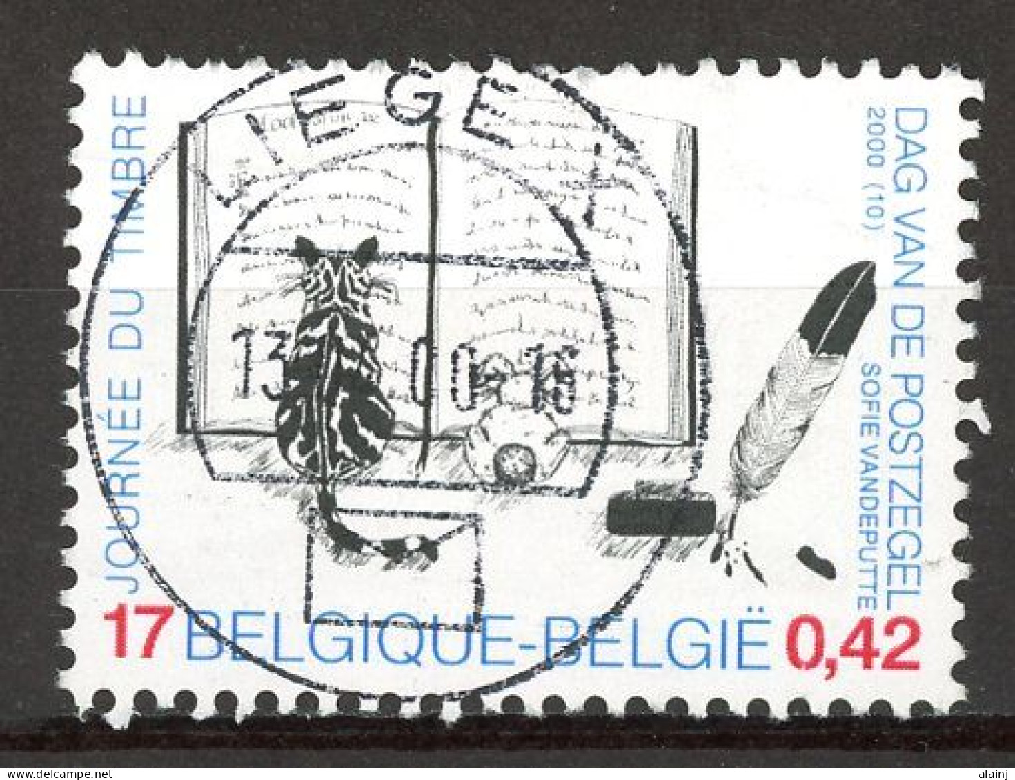 BE   2900   Obl.   ---   Journée Du Timbre  --  Oblitération Centrale Liège - Gebraucht