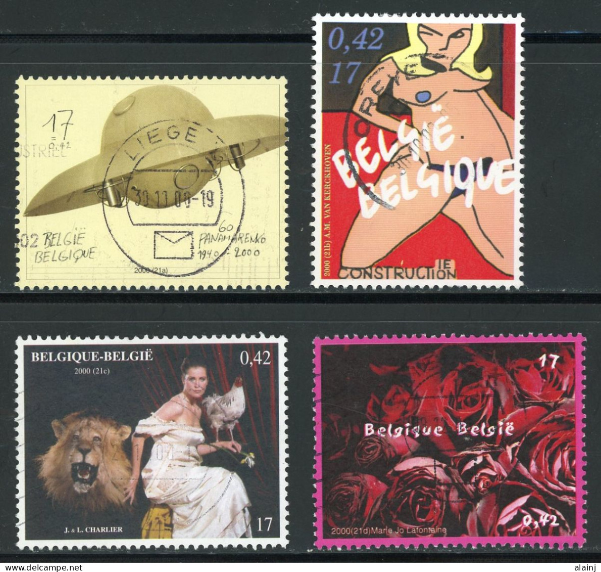 BE   2938 - 2941   Obl.   ---   Série Artistique : Artistes Belges - Used Stamps