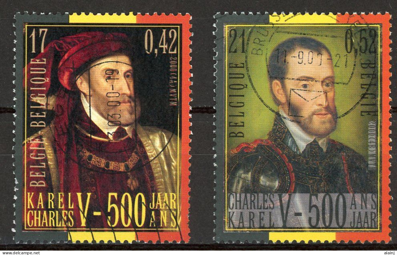 BE   2887 - 2888   Obl.   ---   500 Ans De La Naisssance De Charles-Quint - Used Stamps