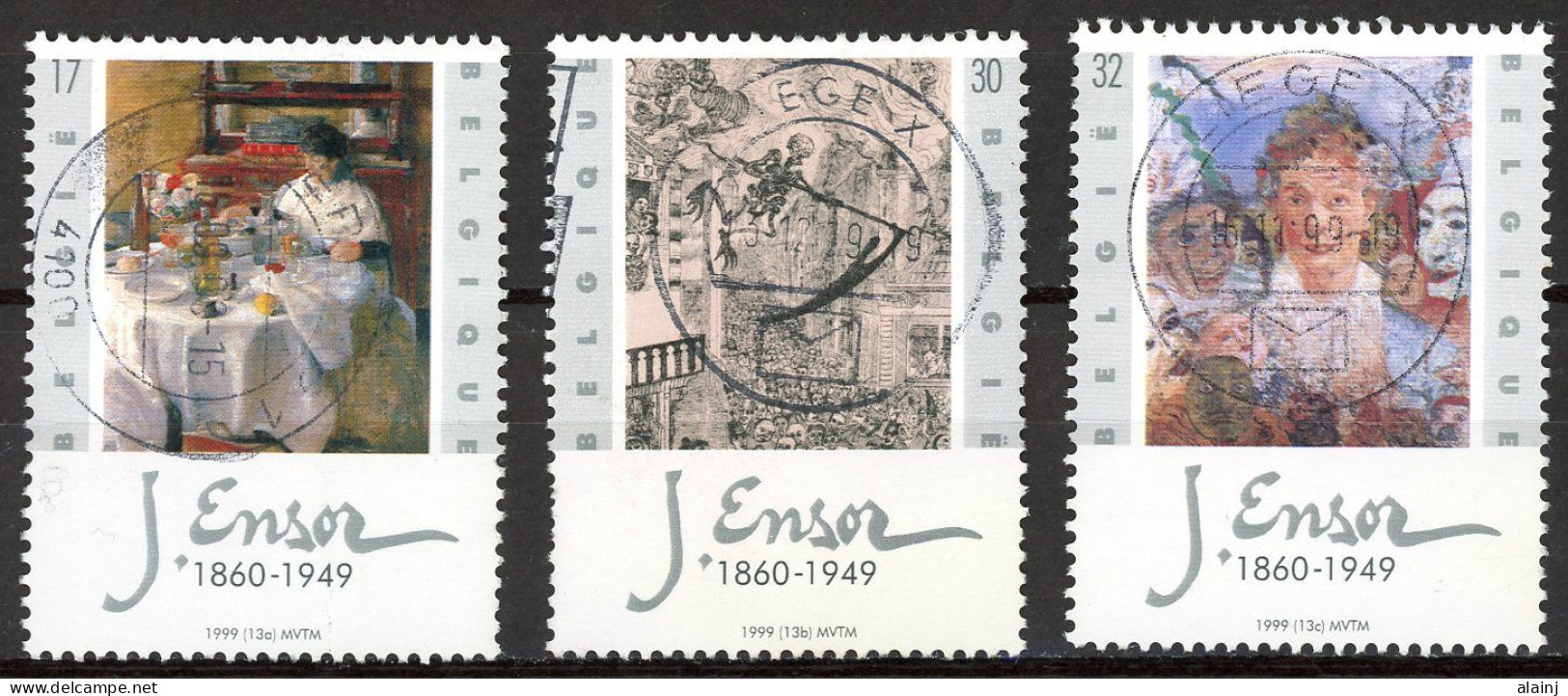 BE   2829 - 2831   Obl.   ---  Tableaux De James Ensor  --  Oblitérations Centrales - Used Stamps