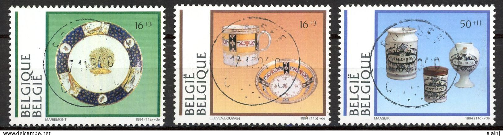 BE   2566 - 2568  Obl.   ---   Porcelaine Belge  --  Oblitérations Centrales Romsée - Used Stamps