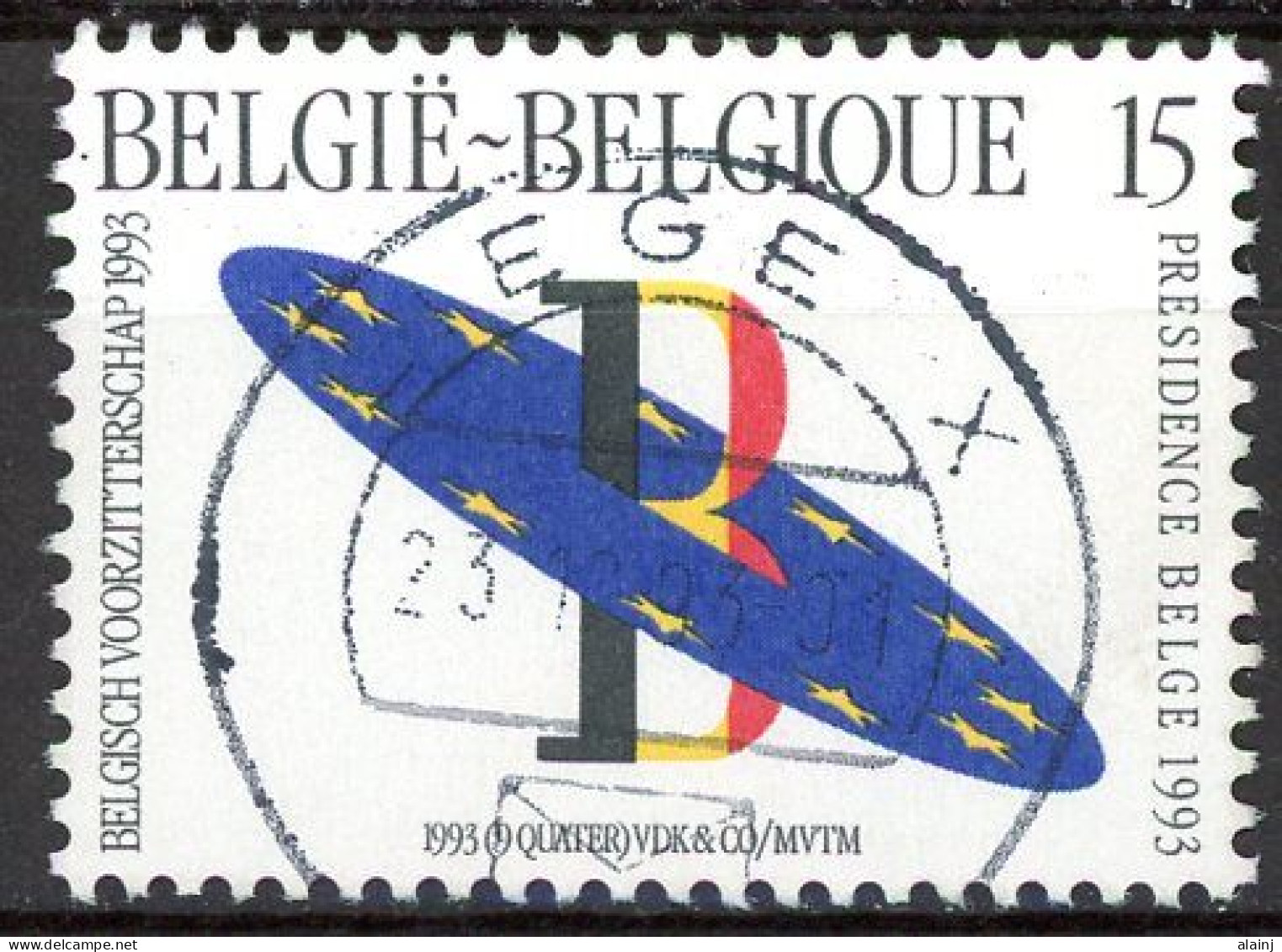 BE   2519   Obl.   ---   Présidence Belge De La Communauté Européenne --  Oblitération Aubel - Oblitérés