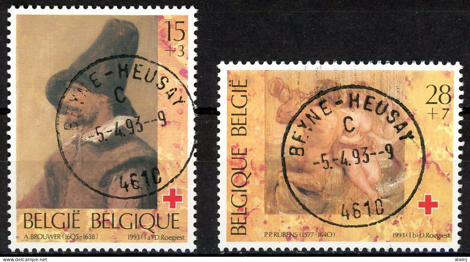 BE   2489 - 2490   Obl.   --- Croix Rouge : Tableaux  --  Oblitérations Centrales Beyne-Heusay - Used Stamps