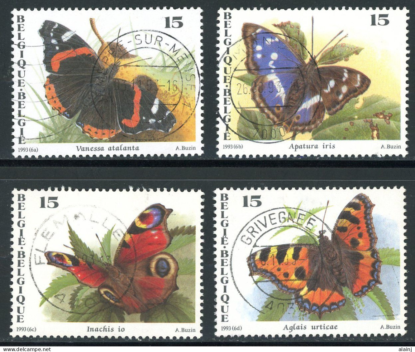 BE   2503 - 2506   Obl.   ---   Nature : Papillons - Used Stamps