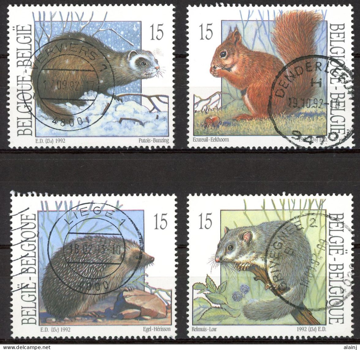 BE   2477 - 2480   Obl.   --- Nature : Petits Mammifères  --  Timbres Du Carnet B23 - Oblitérés