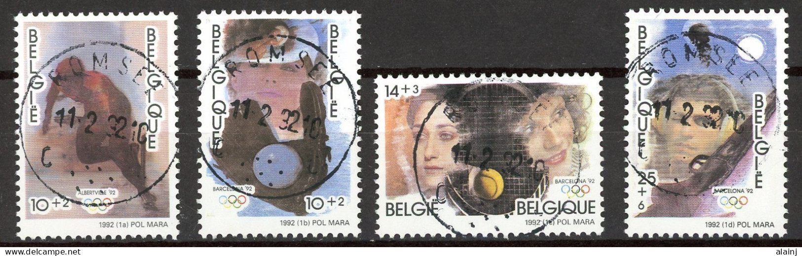 BE   2439 - 2442   Obl.   ---  Jeux Olympiques : Albertville Et Barcelone  --  Belles Oblitérations Centrales Romsée - Used Stamps