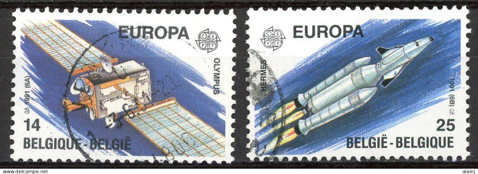 BE   2406 - 2407   Obl.   ---   Europa : Télécommunications - Used Stamps