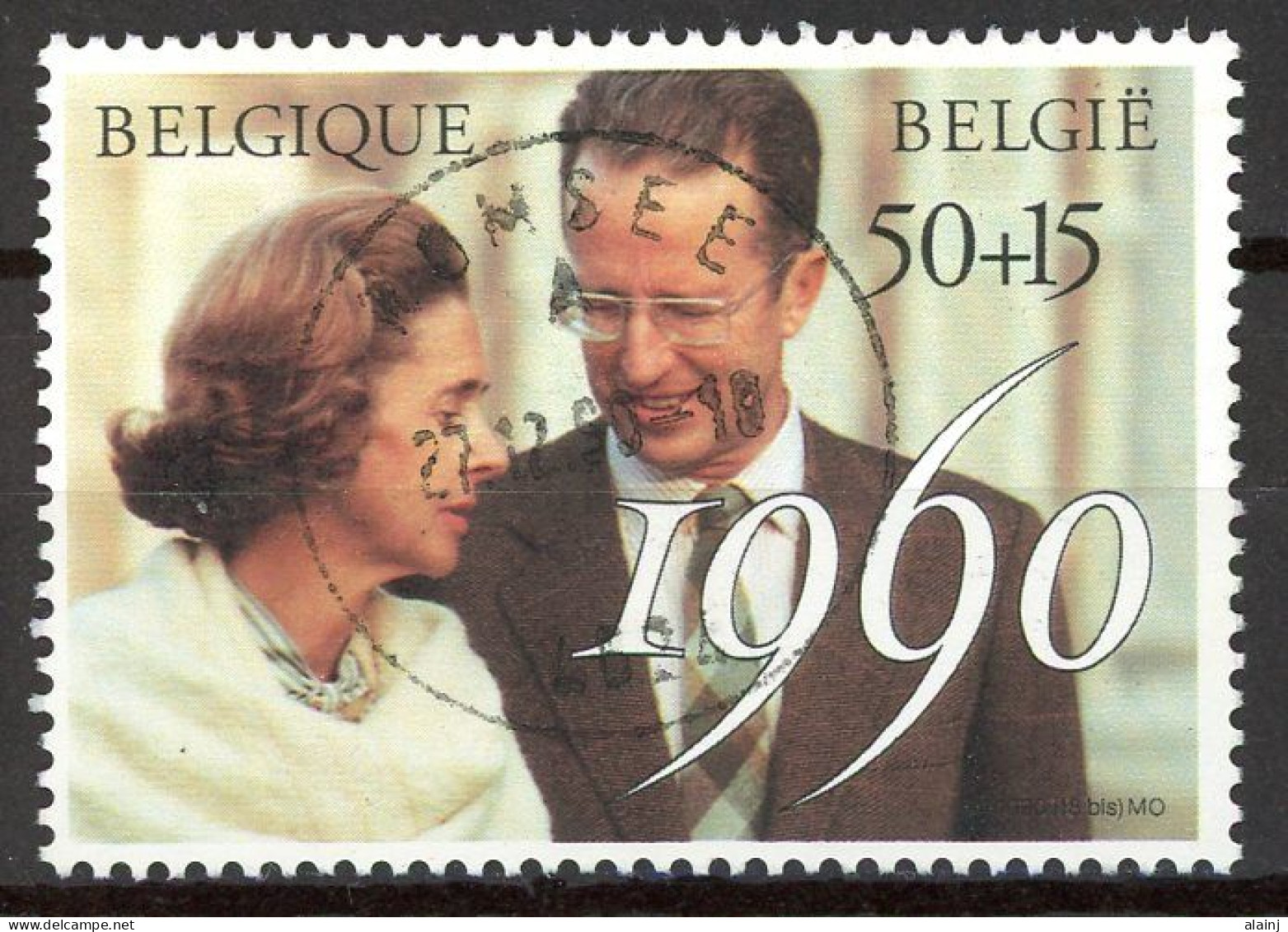 BE   2396   Obl.   ---   Anniversaire Mariage Royal  --  Belle Oblitération Centrale Romsée - Oblitérés