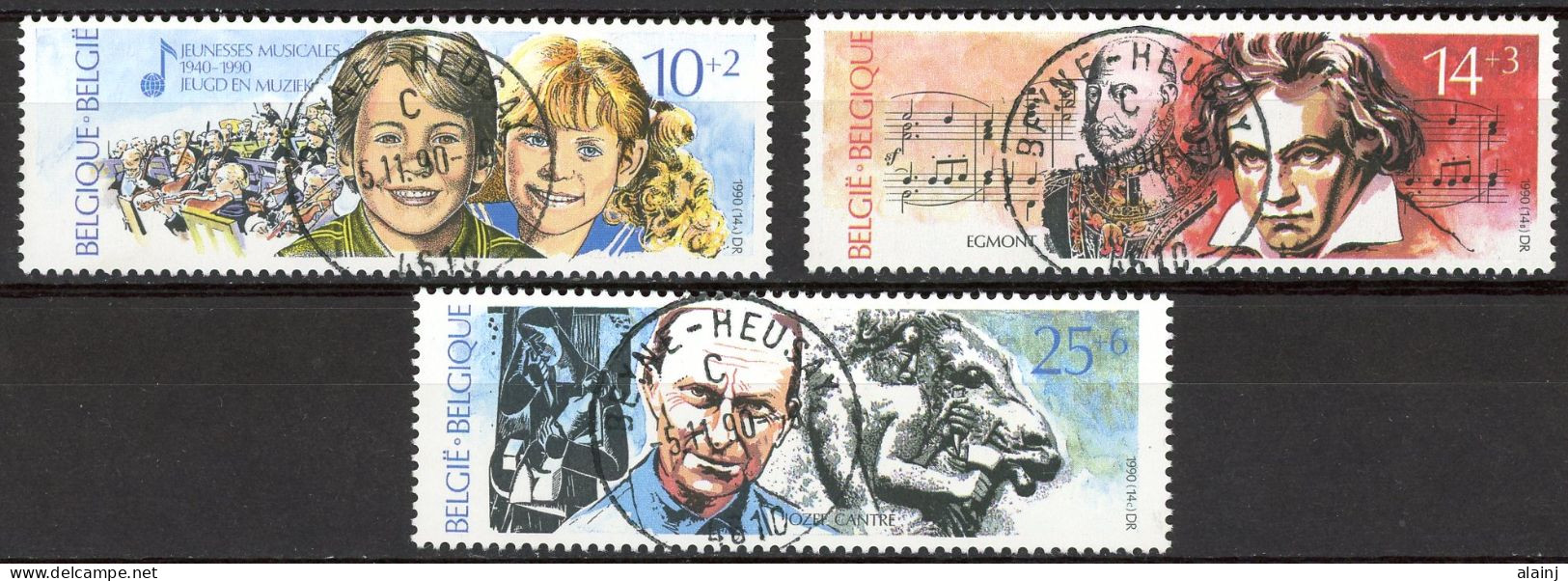 BE   2387 - 2389   Obl.   ---   Culturelle  --  Superbes Oblitérations Centrales Beyne-Heusay - Used Stamps