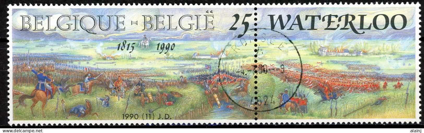 BE   2376   Obl.   ---   Bataille De Waterloo  --  Oblitérations Centrale Romsée - Used Stamps