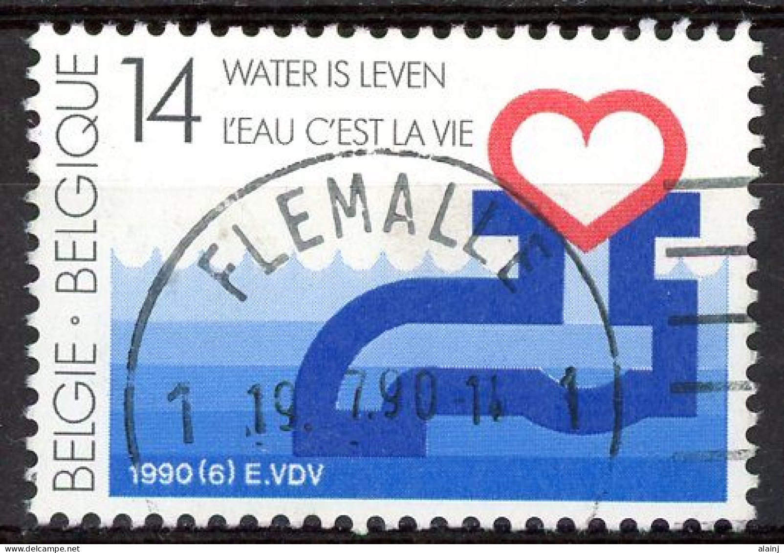 BE   2364   Obl.   ---  L'eau, C'est La Vie  --  S.N.D.E.  --  Belle Oblitération Flémalle - Oblitérés