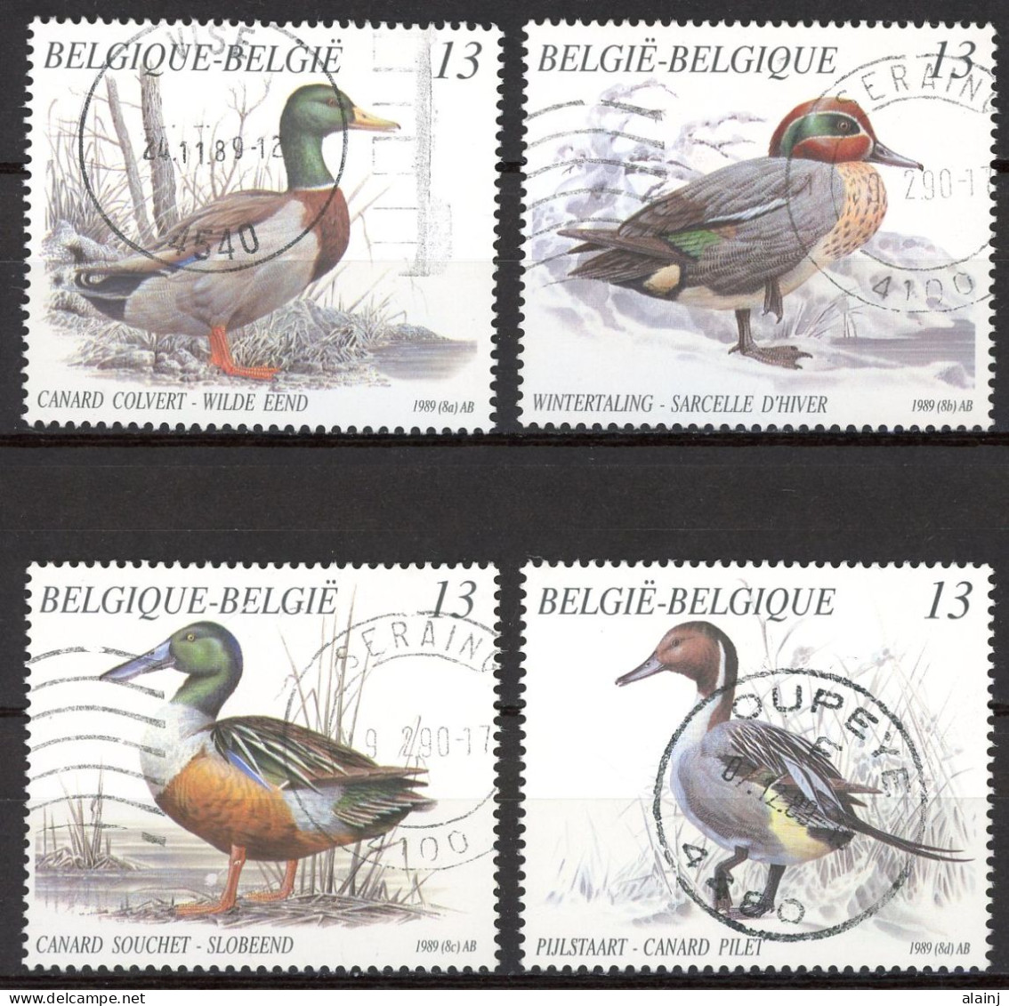 BE   2332 - 2335   Obl.   ---  Nature : Canards  --  Timbres Du Carnet B19 - Used Stamps