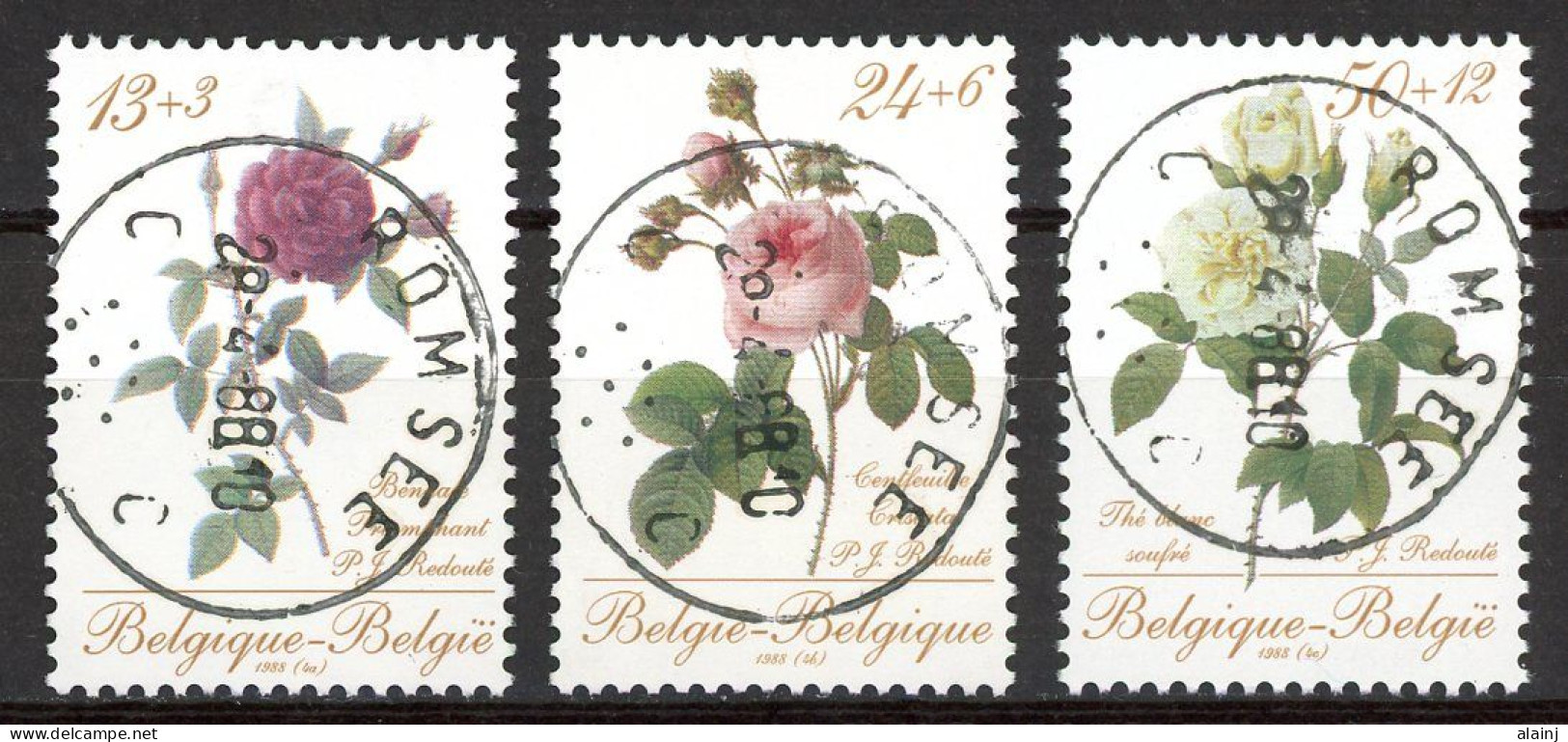 BE   2280 - 2282   Obl.   ---   Roses De Redouté  --  Oblitérations Centrales Romsée - Used Stamps